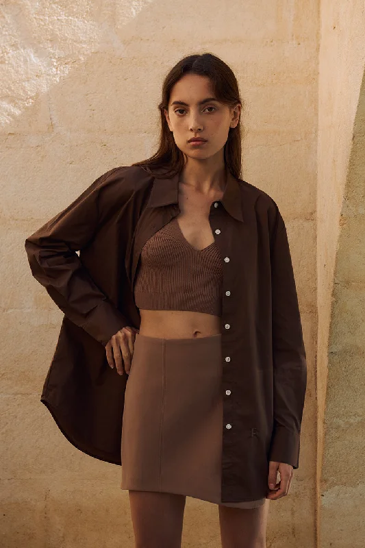 Core Oversized Shirt-- Collared Crew Neck Turtle Neck