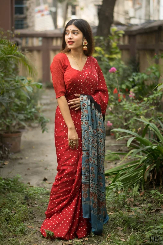 Sonakshi Women's Red Imported Silk Satin Digital Printed Designer Saree with Blouse Semi-Sheer Blouse Sonakshi Women's Red Imported Silk Satin Digital Printed Designer Saree with Blouse Semi-Sheer Blouse