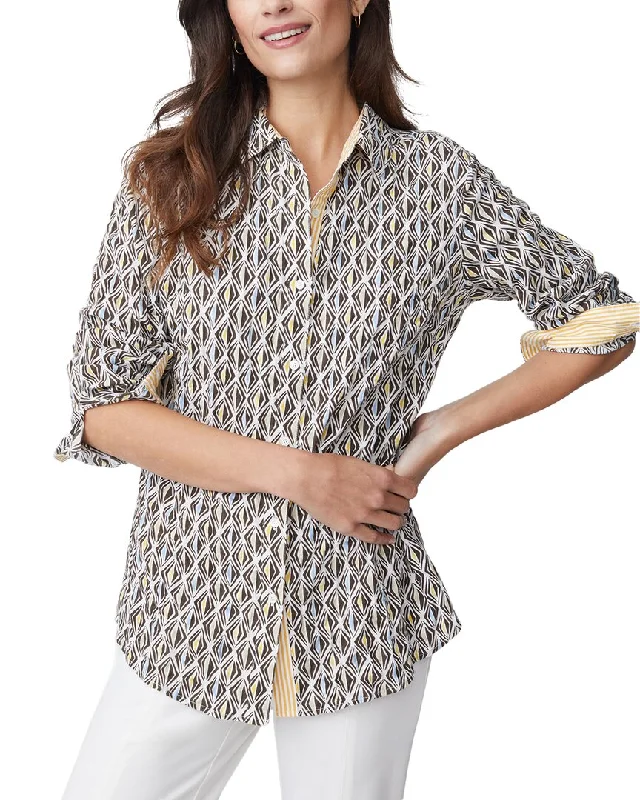 J.Mclaughlin Lois Blouse Ruched Sleeve Blouse