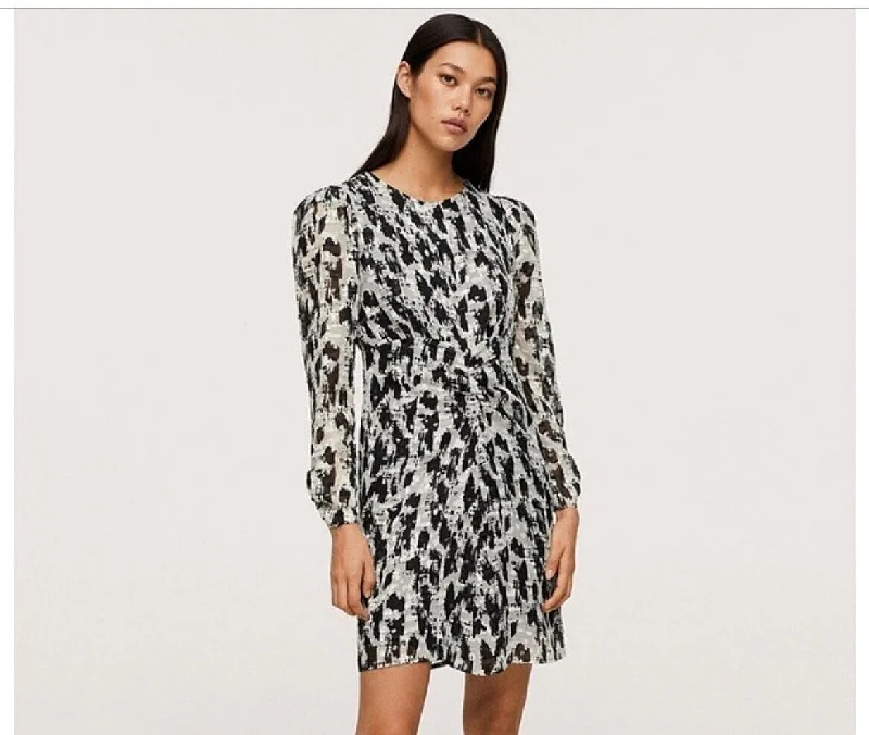 Mango Gathered Waist Mini Dress - Black. UK 6 **** Ref V514 Trendy Tulle Mini Dress