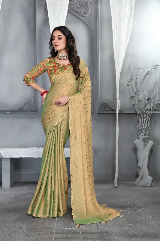 Sonakshi Beige Sequence with Digital Printed Silk Moss Designer Saree with Blouse Feminine Satin Blouse Sonakshi Beige Sequence with Digital Printed Silk Moss Designer Saree with Blouse Feminine Satin Blouse