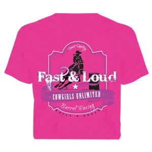 Women's Cowgirls Unlimited Fast & Loud T-Shirt #CG-1198X-- Hooded Caped Shawl Collar Women's Cowgirls Unlimited Fast & Loud T-Shirt #CG-1198X-- Hooded Caped Shawl Collar