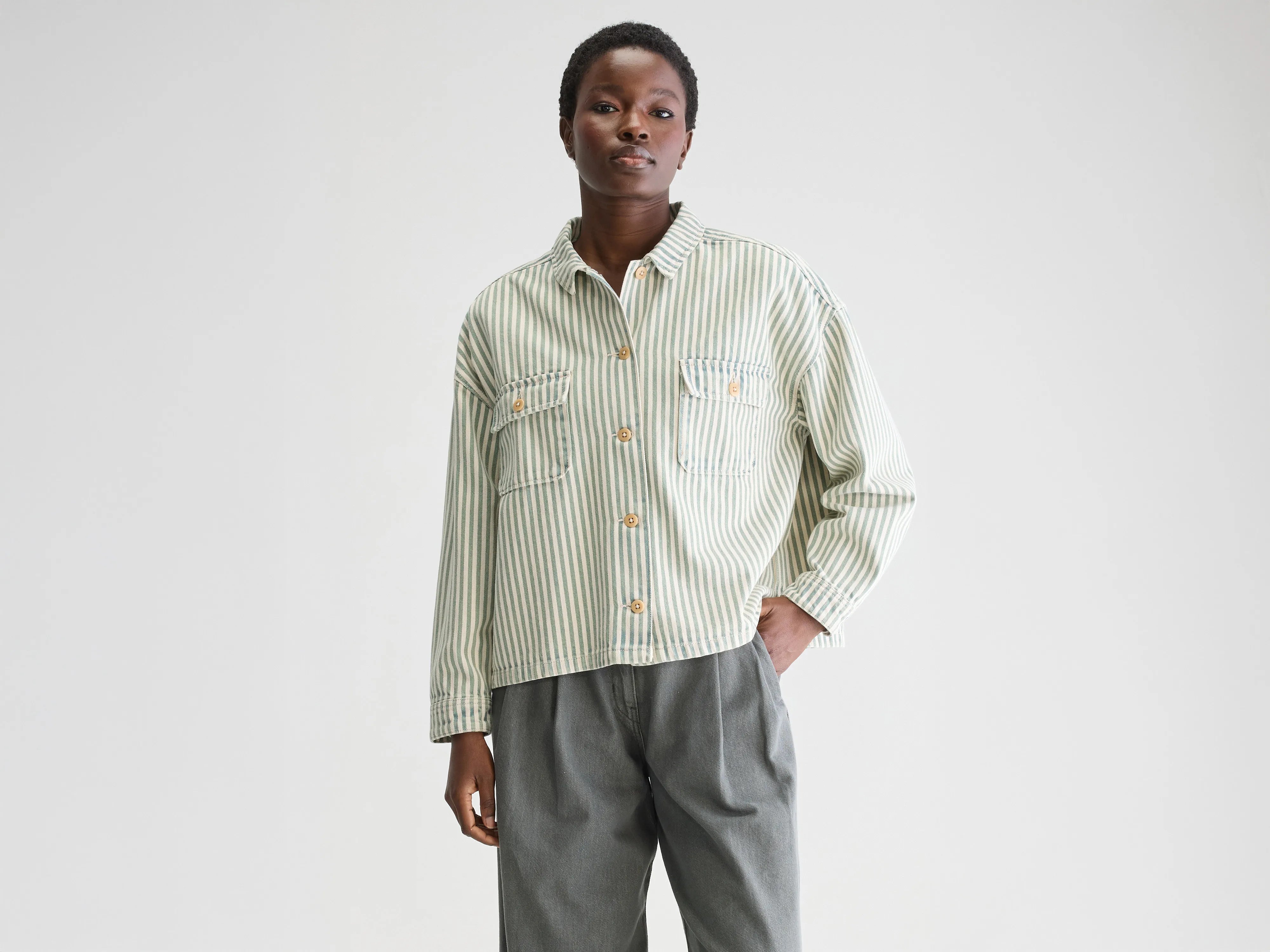 Parrish striped overshirt (251 / W / STRIPE A)-- Modern Contemporary Chic