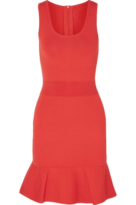 Fluted stretch-knit mini dress Elegant Off-Shoulder Dress Mini