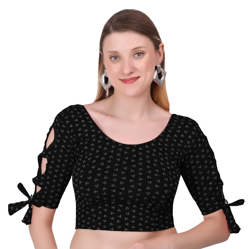 Vamika Hosiery Black Half Sleeves Blouse Elegant Lace Blouse