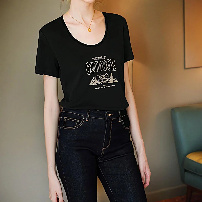 Maxbell T Shirt for Women Summer Fashion Summer Tops for Daily Wear Street Commuting M Black-- Sequined Glittery Shiny Maxbell T Shirt for Women Summer Fashion Summer Tops for Daily Wear Street Commuting M Black-- Sequined Glittery Shiny