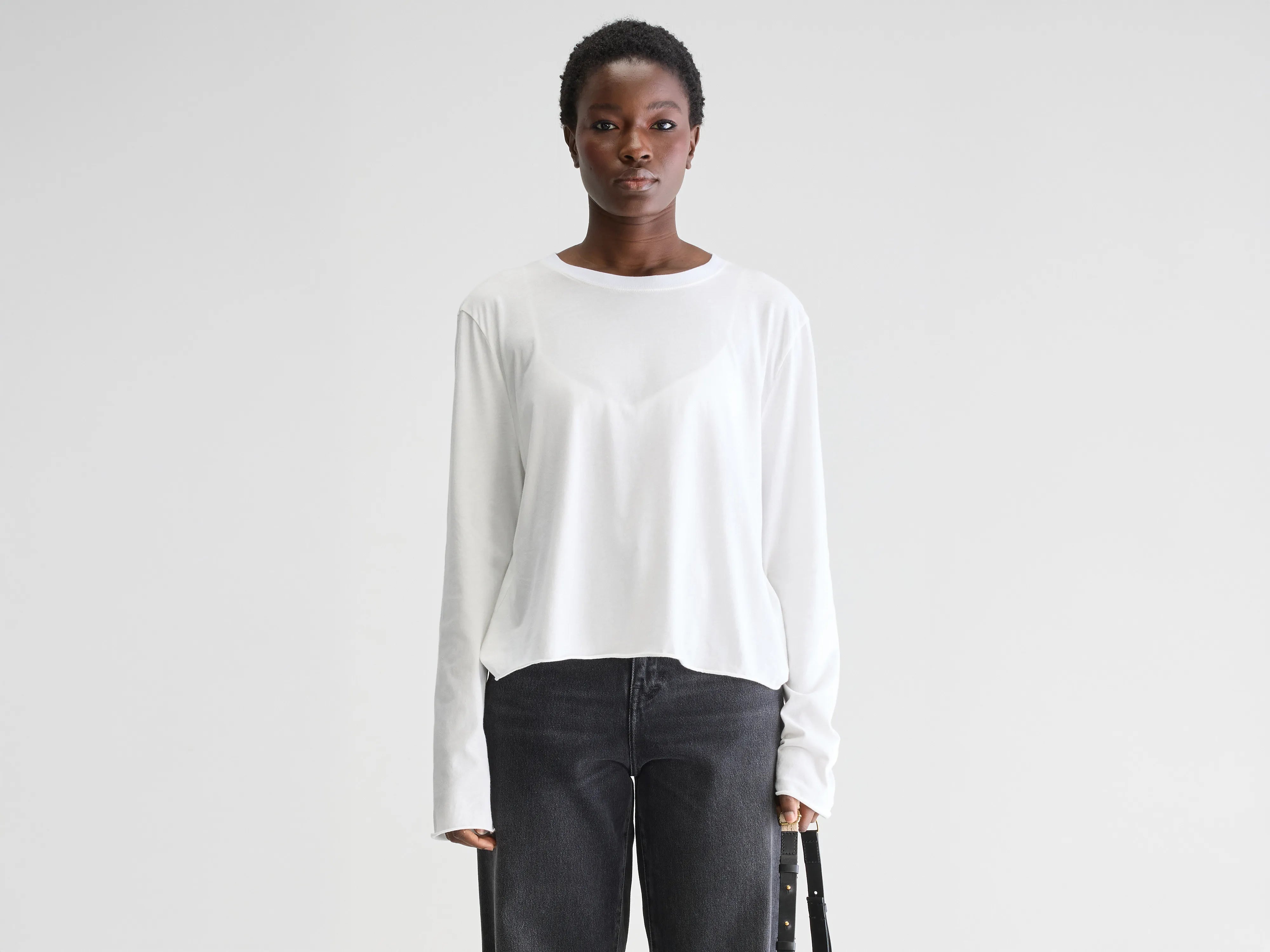 Fercy long-sleeve t-shirt (251 / W / WHITE)-- Terry Blend Velvet Blend Canvas Blend
