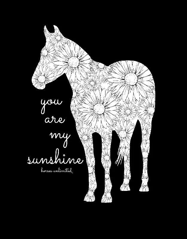 Women's Horses Unlimited Sunshine T-Shirt #UH-7683X-- Silk Blend Satin Velvet