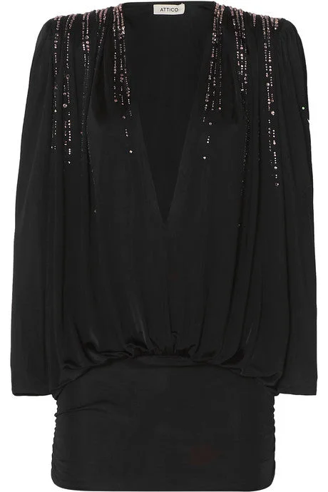 Crystal-embellished ruched jersey mini dress Classic Floral Print Mini Dress