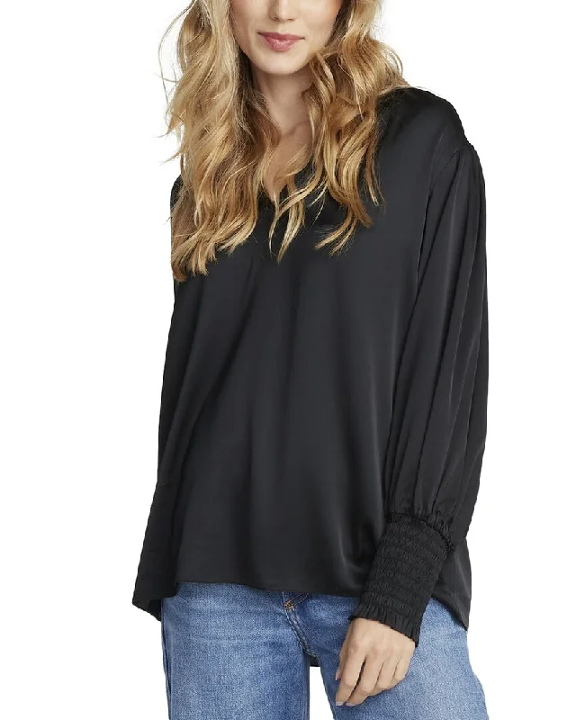 Robert Graham Jordyn Silk-Blend Blouse Delicate Pleat Blouse