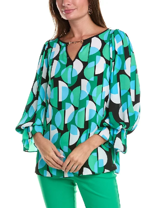 Joseph Ribkoff Horsebit Blouse Bell Sleeve Blouse