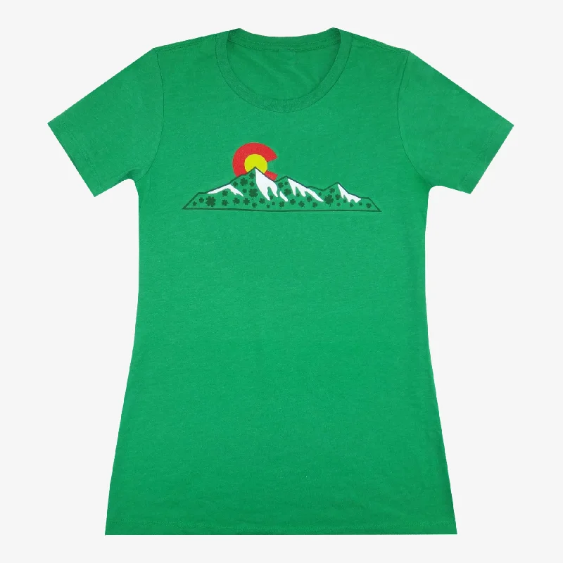 Women's Colorado Shamrock Mountain T-Shirt-- Thin T-Shirt Open Front Quick Dry