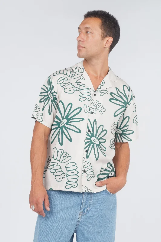 Madi Shirt - Bone Flower-- Mesh Canvas Denim