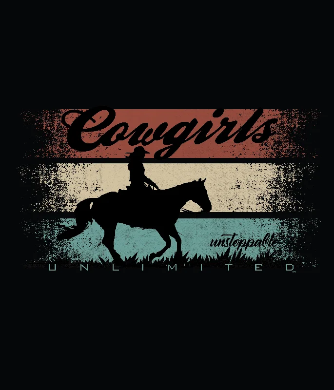 Women's Cowgirl's Unlimited Unstoppable T-Shirt #CG-1240X-- Boxy Fit Fitted Loose