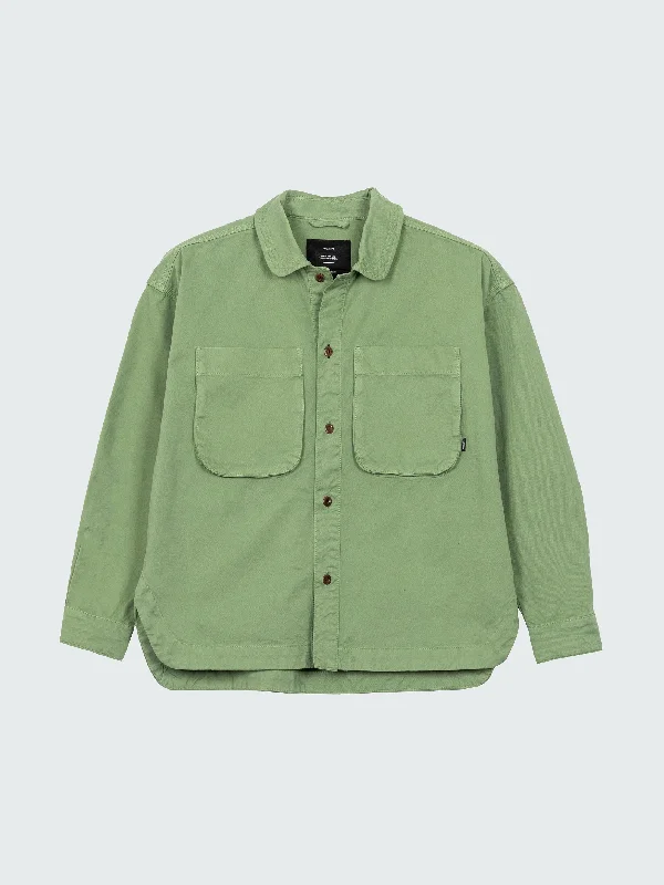 Women's Gwavas Overshirt-- Denim Fabric Leather Fabric Suede Fabric