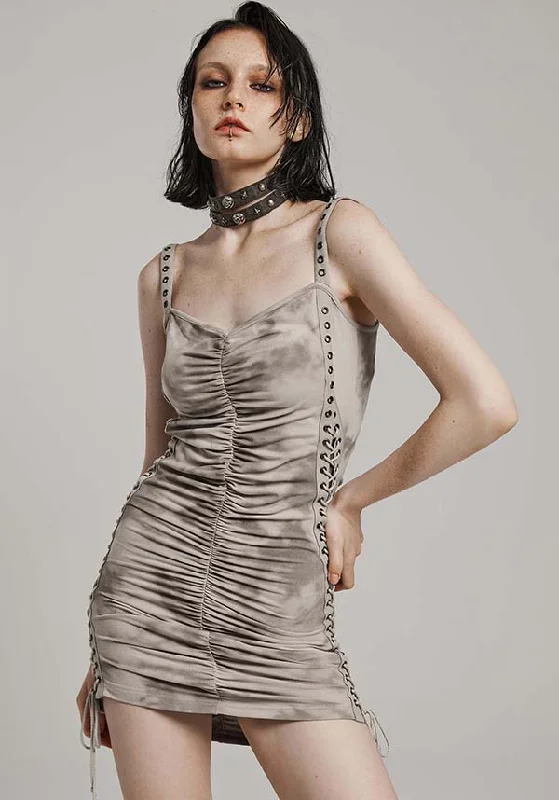 Shadow Sorceress [Taupe] | MINI DRESS* Classic Casual Mini Dress