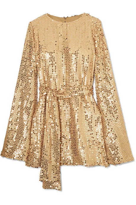 Anya sequined georgette mini dress Stylish Spaghetti Strap Mini Dress