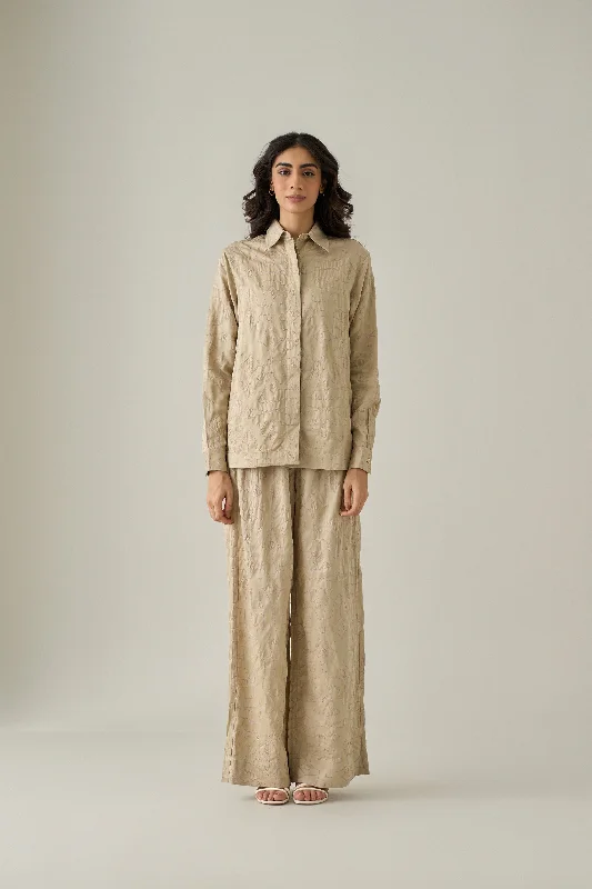 Kolam Boxy Shirt-- Beaded Sequined Faux Fur