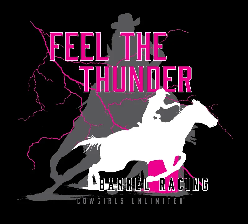 Women's Cowgirls Unlimted Thunder T-Shirt #CG-1209X-- Machine Wash Dry Clean Hand Wash