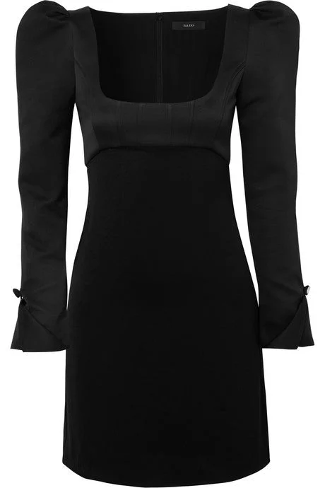 Heritage faille mini dress Fashionable Lace-Trim Mini Dress