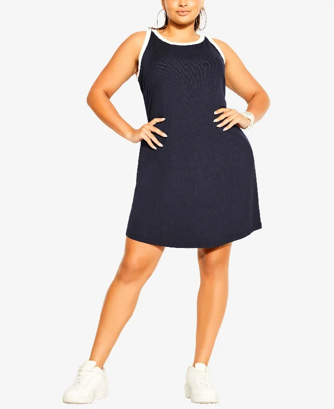 City Chic Trendy Plus Size Contrast Mini Dress Trendy Floral Mini Dress