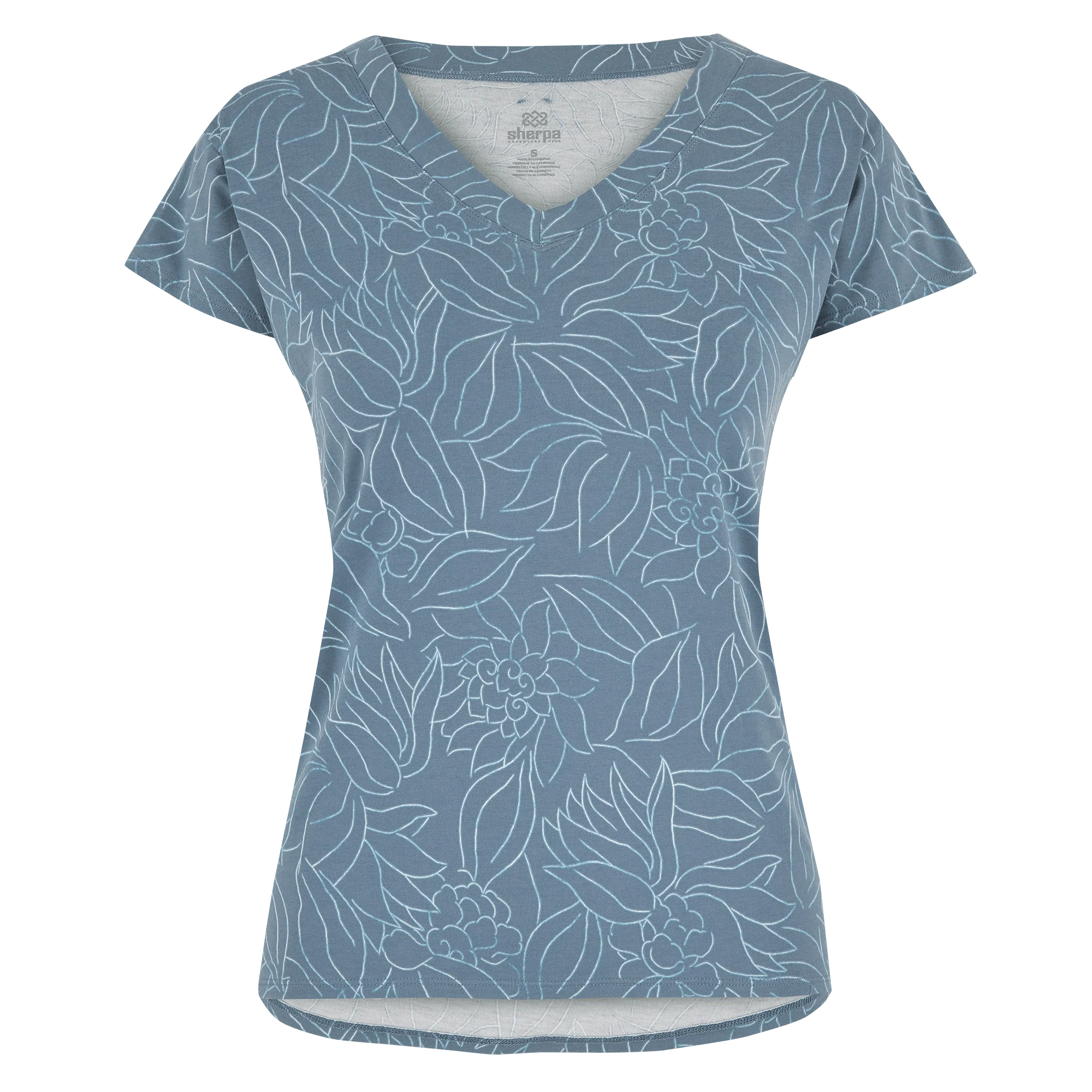 Sherpa Women's Neha V-Neck Tee Shirt-- Notch Collar Peter Pan Collar Cowl Neck