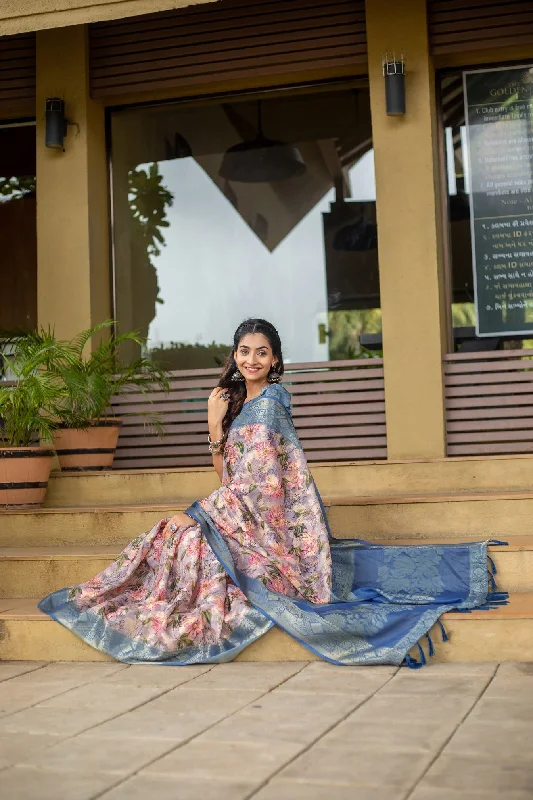 NOZ2TOZ Women's Party Wear Zari Handloom Silk Saree With Unstitched Blouse - Rama Oversized Silk Blouse NOZ2TOZ Women's Party Wear Zari Handloom Silk Saree With Unstitched Blouse - Rama Oversized Silk Blouse