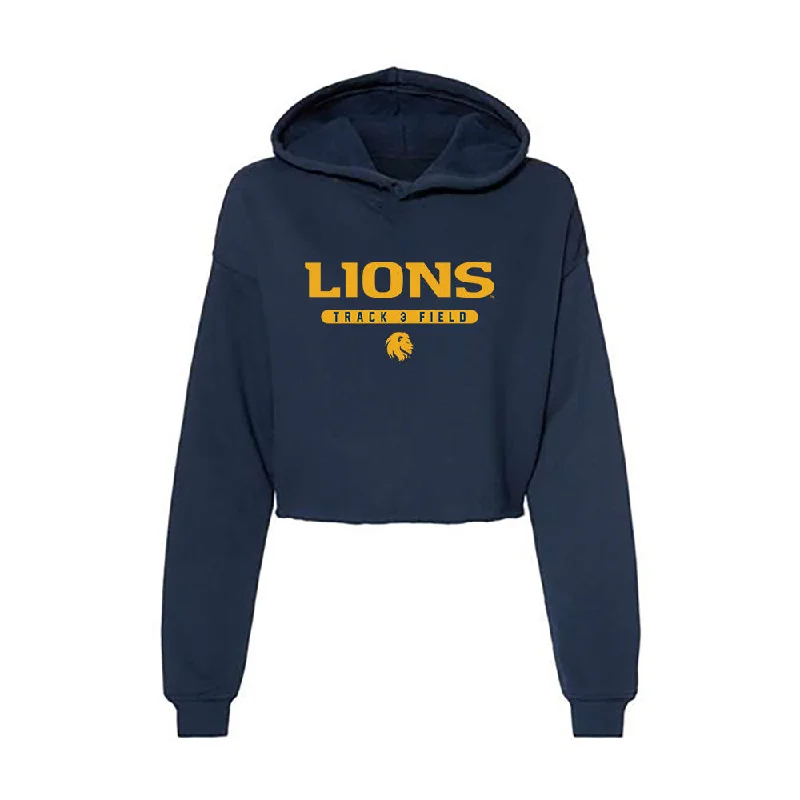 ETAMU - NCAA Women's Track & Field : Kiara Brown - Women's Crop Fleece Hoodie Hoodie with Distressed Vintage Worn ETAMU - NCAA Women's Track & Field : Kiara Brown - Women's Crop Fleece Hoodie Hoodie with Distressed Vintage Worn