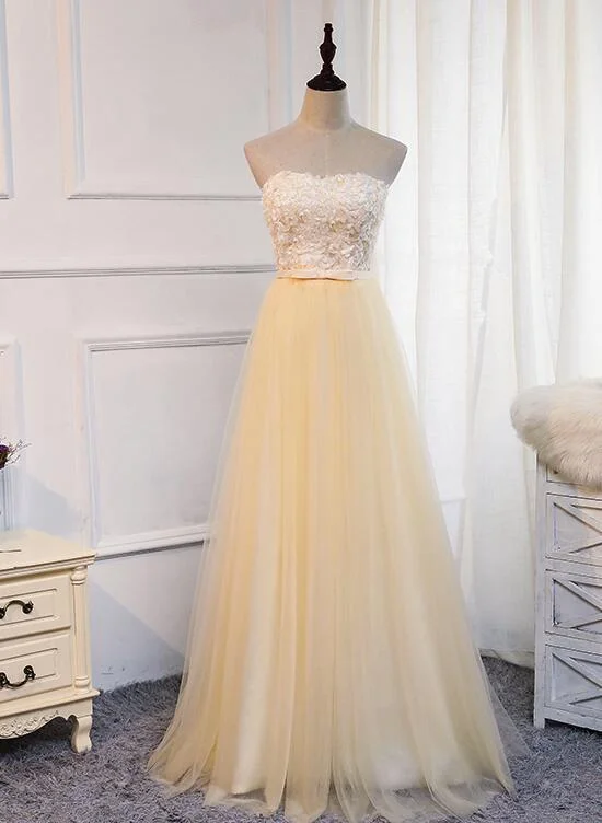 Elegant Champagne Tulle Long Sweetheart Formal Dress, Charming Party Dress Tunics Vintage classic Elegant Champagne Tulle Long Sweetheart Formal Dress, Charming Party Dress Tunics Vintage classic