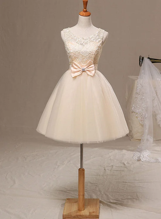 Lovely Lace Tulle Short Homecoming Dresses, Teen Fashion Party Dresses, Sweet 16 Dresses Pleated Skirt Elegant