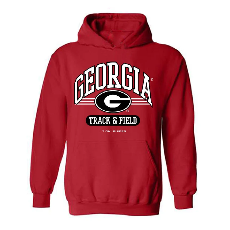 Georgia - NCAA Women's Track & Field : T'oni Birden - Classic Fashion Shersey Hooded Sweatshirt Hoodie with Full-Zip Functional Layering Georgia - NCAA Women's Track & Field : T'oni Birden - Classic Fashion Shersey Hooded Sweatshirt Hoodie with Full-Zip Functional Layering