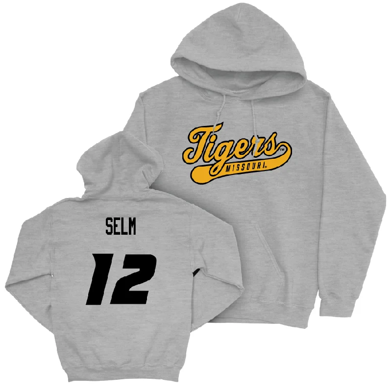 Sport Grey Women's Soccer Script Hoodie - Leah Selm Hoodie with Half-Zip Sporty Casual Sport Grey Women's Soccer Script Hoodie - Leah Selm Hoodie with Half-Zip Sporty Casual