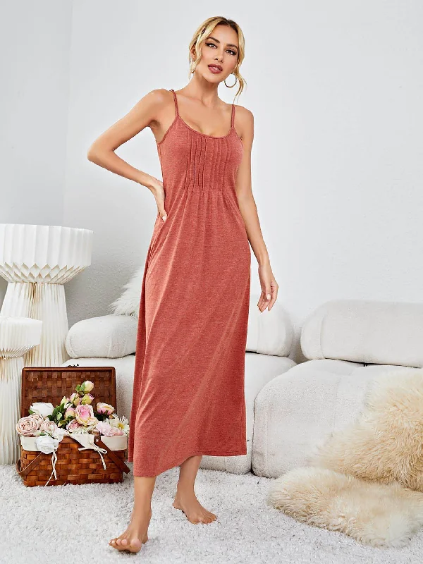 Scoop Neck Spaghetti Strap Night Dress sweetheart Neckline Romantic