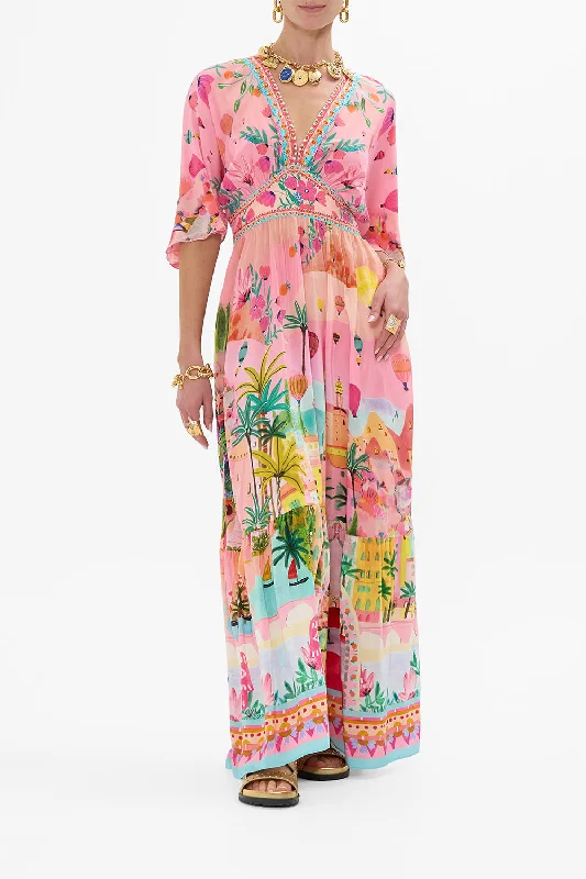 WAISTED DRESS WITH HEM RUFFLE SISTER SUNSET Shift Classic Vintage