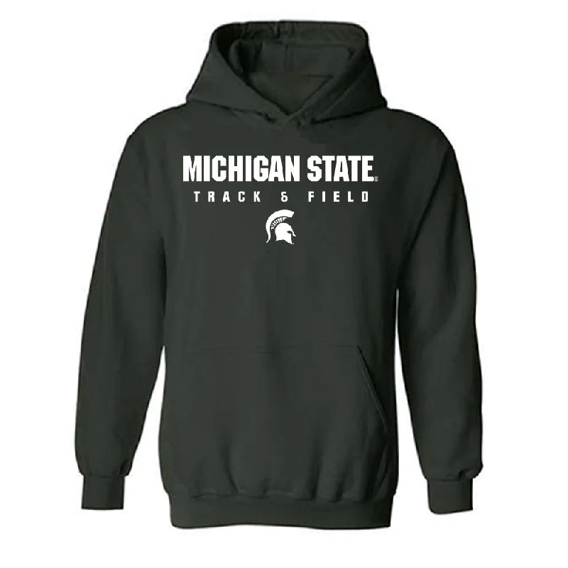 Michigan State - NCAA Women's Track & Field : Kelis Young-Hunter - Classic Shersey Hooded Sweatshirt Hoodie with Contrast Stitching Detailed Premium Michigan State - NCAA Women's Track & Field : Kelis Young-Hunter - Classic Shersey Hooded Sweatshirt Hoodie with Contrast Stitching Detailed Premium