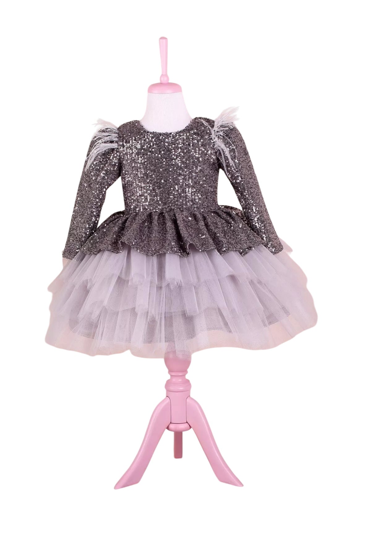 Nicole Gray Party Dress Tunics Fall fleece