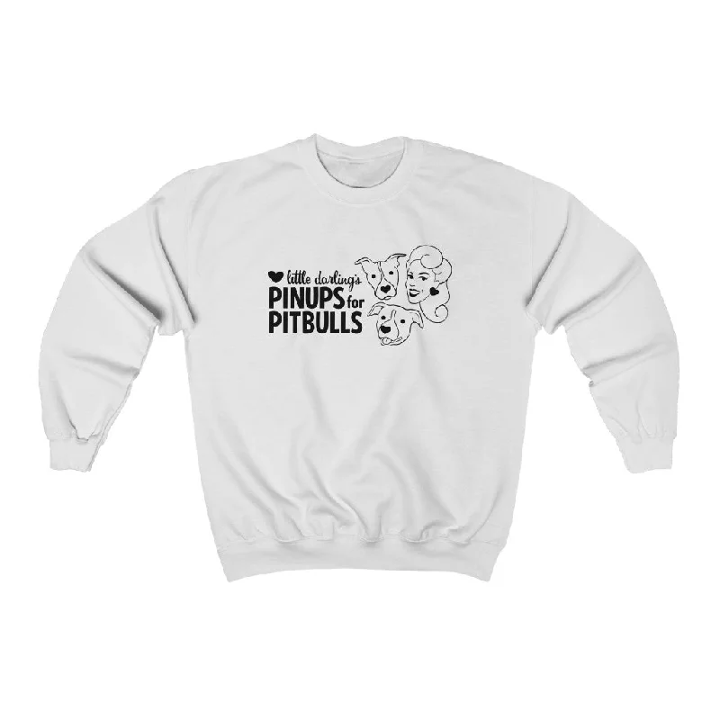 Unisex | Pinups For Pitbulls 3 Face Logo | Crewneck Sweatshirt Hoodie with Rhinestones Sparkly Elegant Unisex | Pinups For Pitbulls 3 Face Logo | Crewneck Sweatshirt Hoodie with Rhinestones Sparkly Elegant
