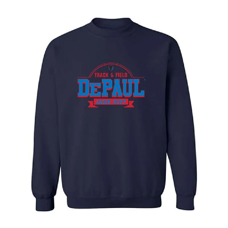 DePaul - NCAA Women's Track & Field : Jaiah Hopf - Classic Fashion Shersey Crewneck Sweatshirt Hoodie with Cuffed Sleeves Snug Secure DePaul - NCAA Women's Track & Field : Jaiah Hopf - Classic Fashion Shersey Crewneck Sweatshirt Hoodie with Cuffed Sleeves Snug Secure
