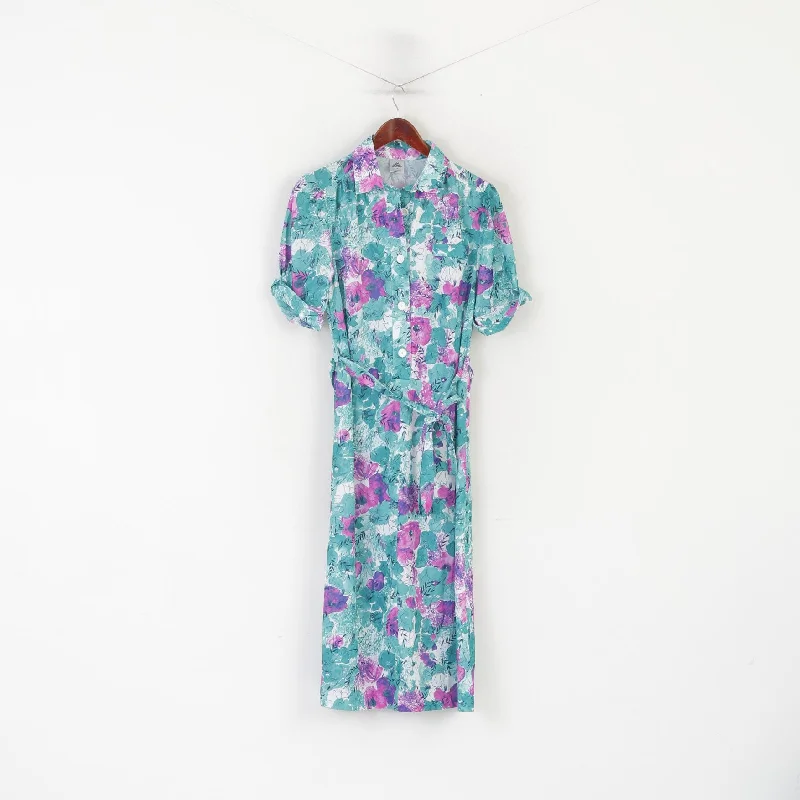 Olino A/S Danmark Women 38 M Long Dress Green Floral Print Short Sleeve Vintage Retro Tunics Wedding white Olino A/S Danmark Women 38 M Long Dress Green Floral Print Short Sleeve Vintage Retro Tunics Wedding white