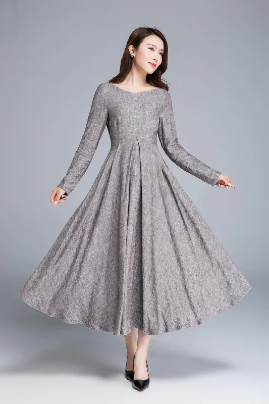 linen dress, pleated dress, women dresses, long dress 1652 Tunics Versatile functional linen dress, pleated dress, women dresses, long dress 1652 Tunics Versatile functional