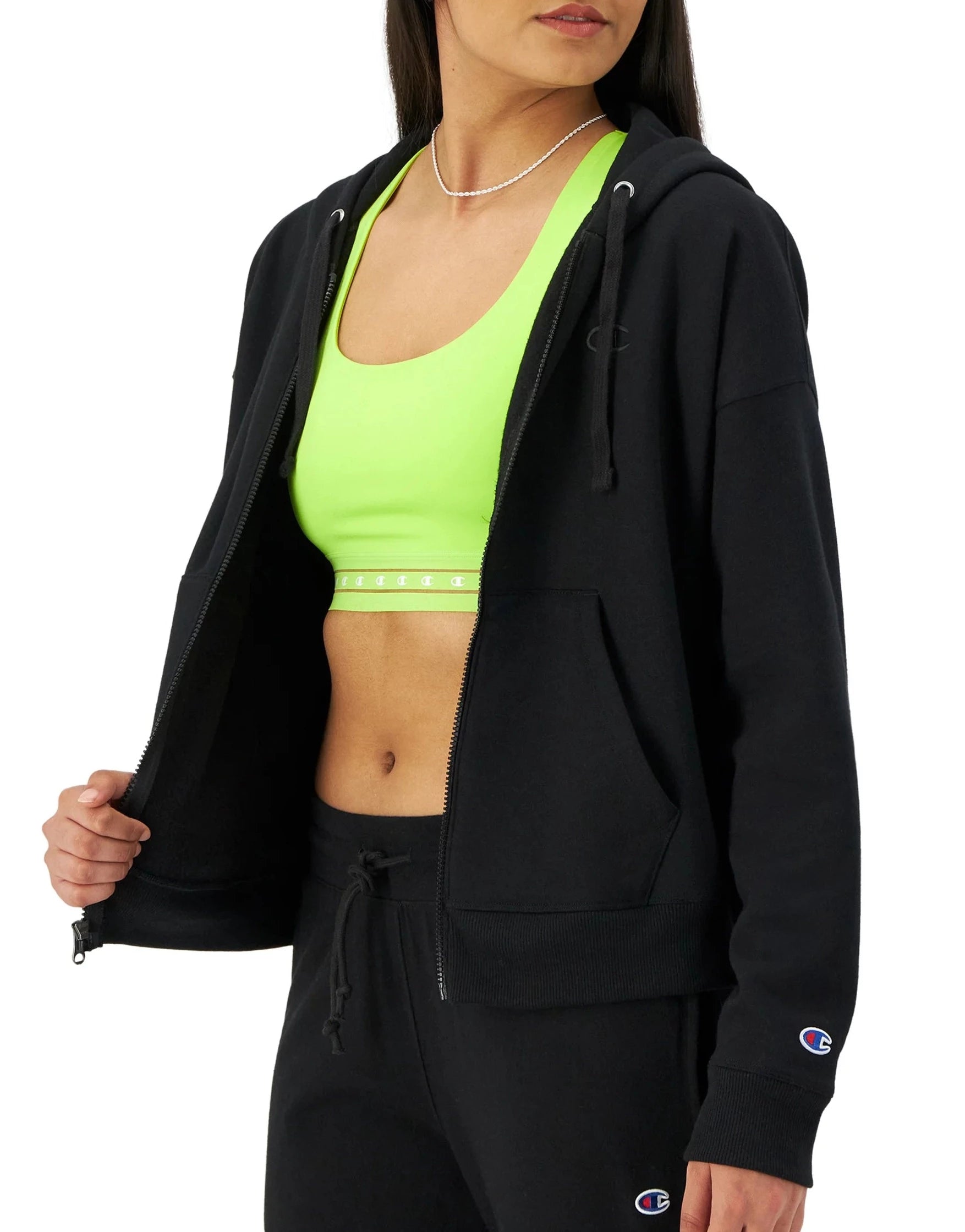 Women's C Logo Powerblend Zip-Up Hoodie Hoodie with Logo Branding Identity