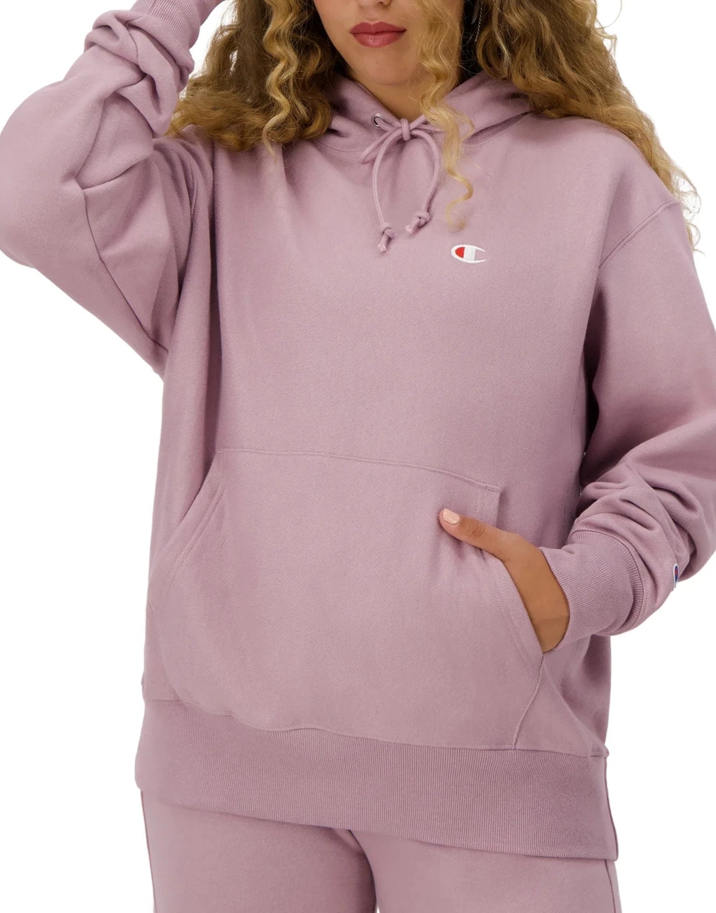 Women's C Logo Reverse Weave Oversized Hoodie Hoodie with Pocket Utility Practical