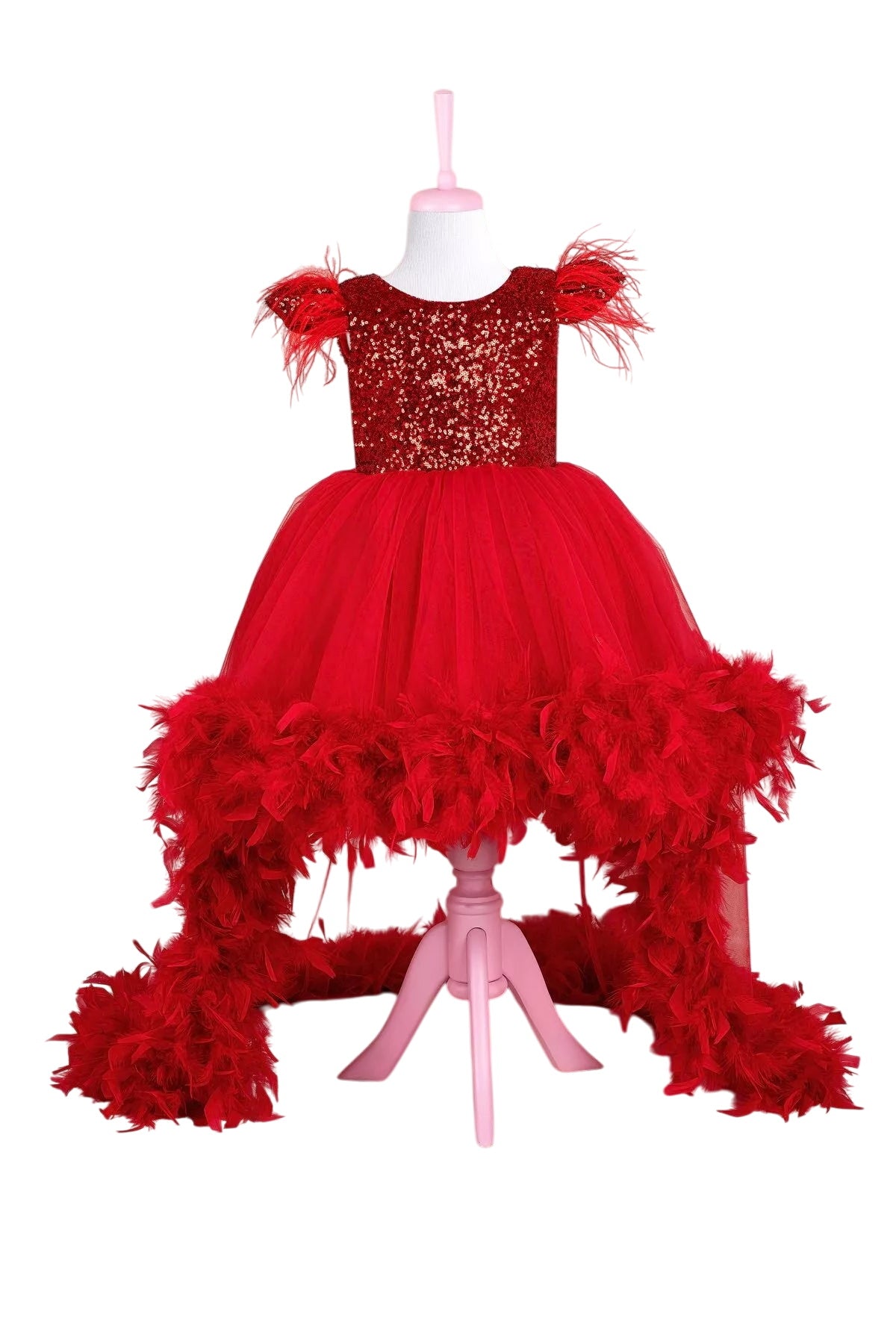 Ophelia Red Party Dress Tunics Bridal satin