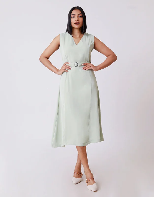 V-Neck A-Line Dress with Princess Line Shift Classic Vintage