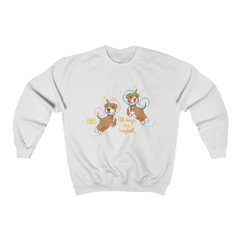 Unisex | All Dogs Are Magical (Piticorn) | Crewneck Sweatshirt Hoodie with Ribbed Cuffs Snug Fit Comfort Unisex | All Dogs Are Magical (Piticorn) | Crewneck Sweatshirt Hoodie with Ribbed Cuffs Snug Fit Comfort