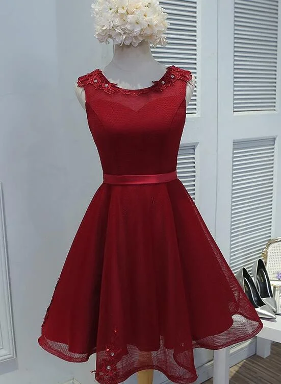 Lovely Round Neckline Tulle Short Cute Party Dress, Tulle Formal Dress Tunics Leisure comfortable