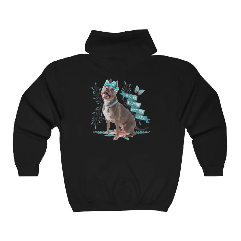 ATA X PFPB | Take My Leash, Not My Life STELLA | Unisex Heavy Blend™ Full Zip Hooded Sweatshirt Hoodie with Strings Custom Fit Adjustable ATA X PFPB | Take My Leash, Not My Life STELLA | Unisex Heavy Blend™ Full Zip Hooded Sweatshirt Hoodie with Strings Custom Fit Adjustable