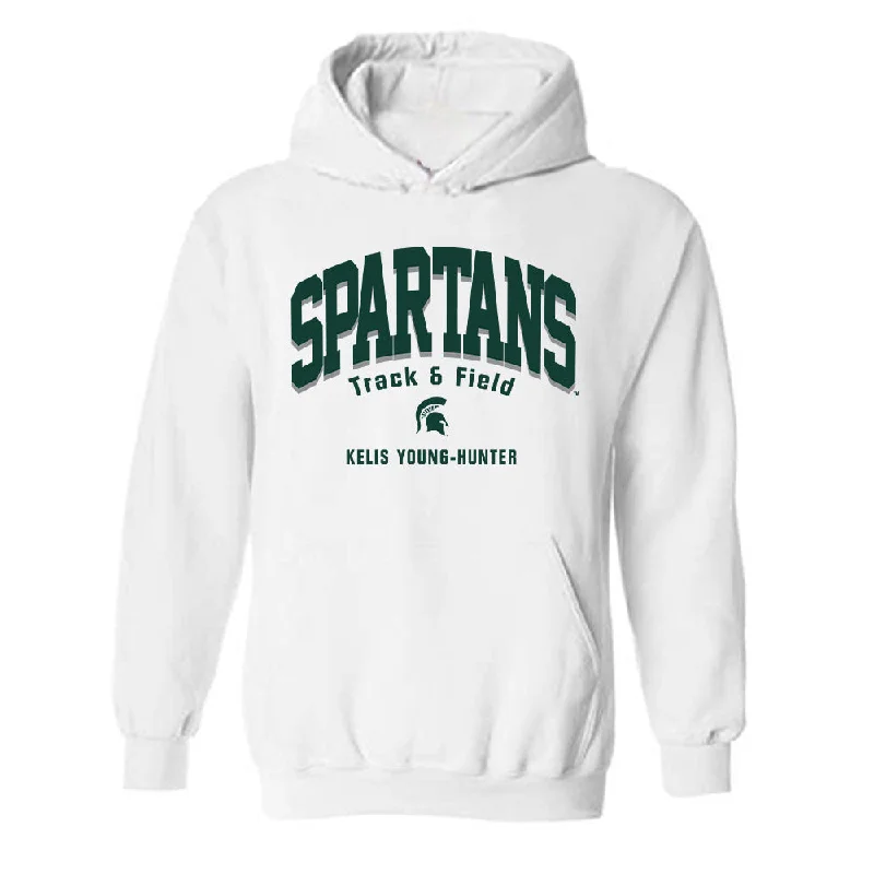 Michigan State - NCAA Women's Track & Field : Kelis Young-Hunter - Classic Fashion Shersey Hooded Sweatshirt Hoodie with Slim Fit Tailored Modern Michigan State - NCAA Women's Track & Field : Kelis Young-Hunter - Classic Fashion Shersey Hooded Sweatshirt Hoodie with Slim Fit Tailored Modern