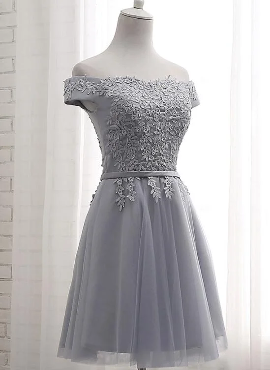 Grey Short Bridesmaid Dress, Grey Party Dress, Grey Formal Dress Tunics Versatile stylish Grey Short Bridesmaid Dress, Grey Party Dress, Grey Formal Dress Tunics Versatile stylish