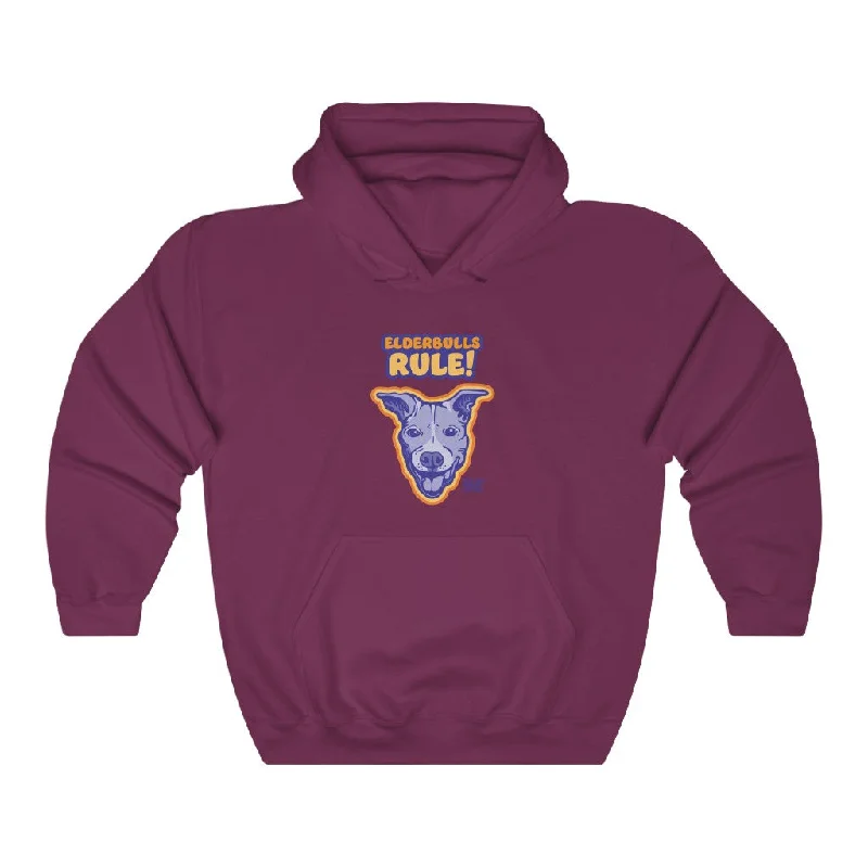 Elderbulls Rule | Unisex Heavy Blend™ Hooded Sweatshirt Hoodie with Back Slit Movement Comfort Elderbulls Rule | Unisex Heavy Blend™ Hooded Sweatshirt Hoodie with Back Slit Movement Comfort